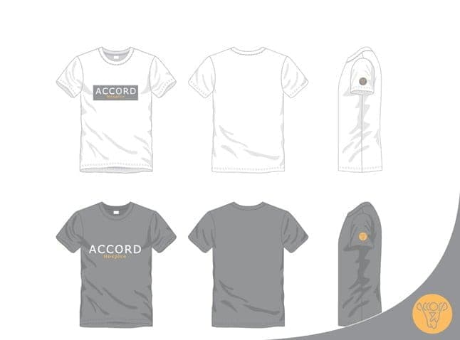 ACCORD Hospice t-shirt designs, front, back and sleeve