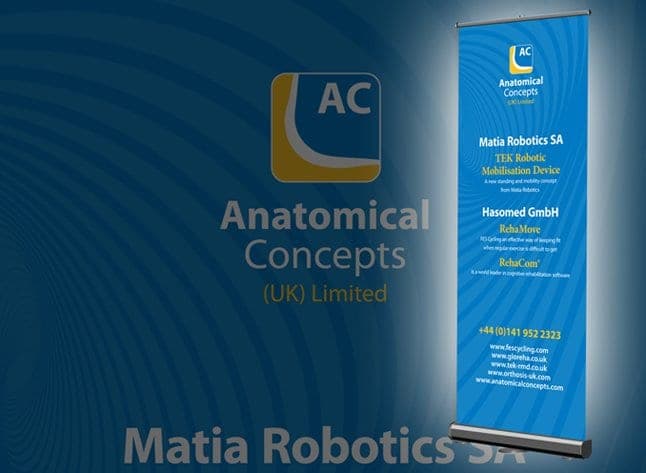 Anatomical Concepts pull-up banner on a blue background