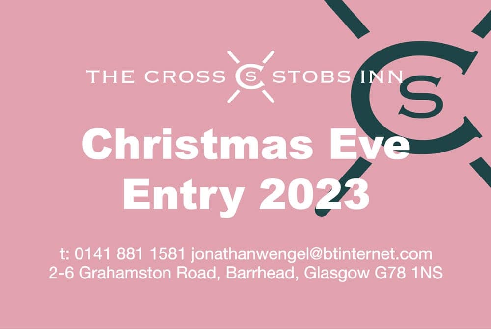 Cross Stobs Inn Christmas Eve entry ticket in pink