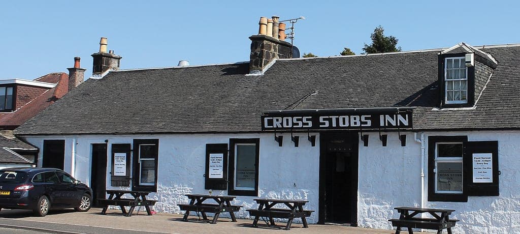 Cross Stobs Inn building with its new signage