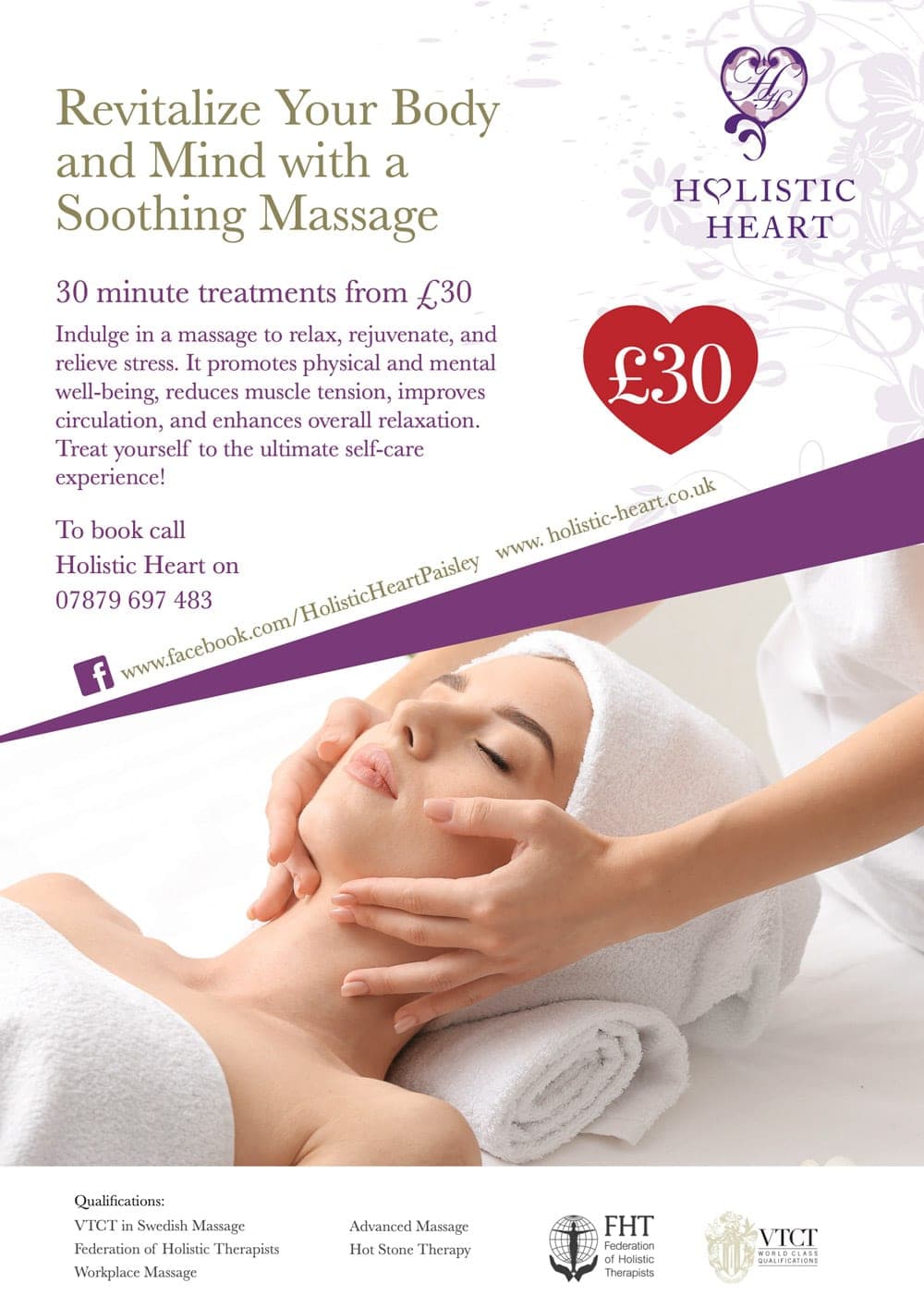 Holistic Heart facial massage advert