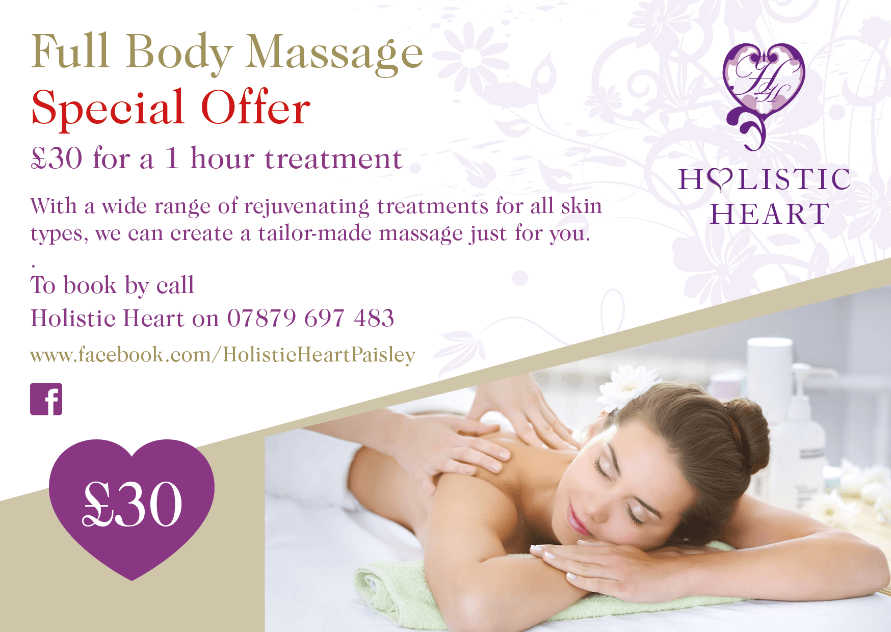 Holistic Heart full body massage special offer