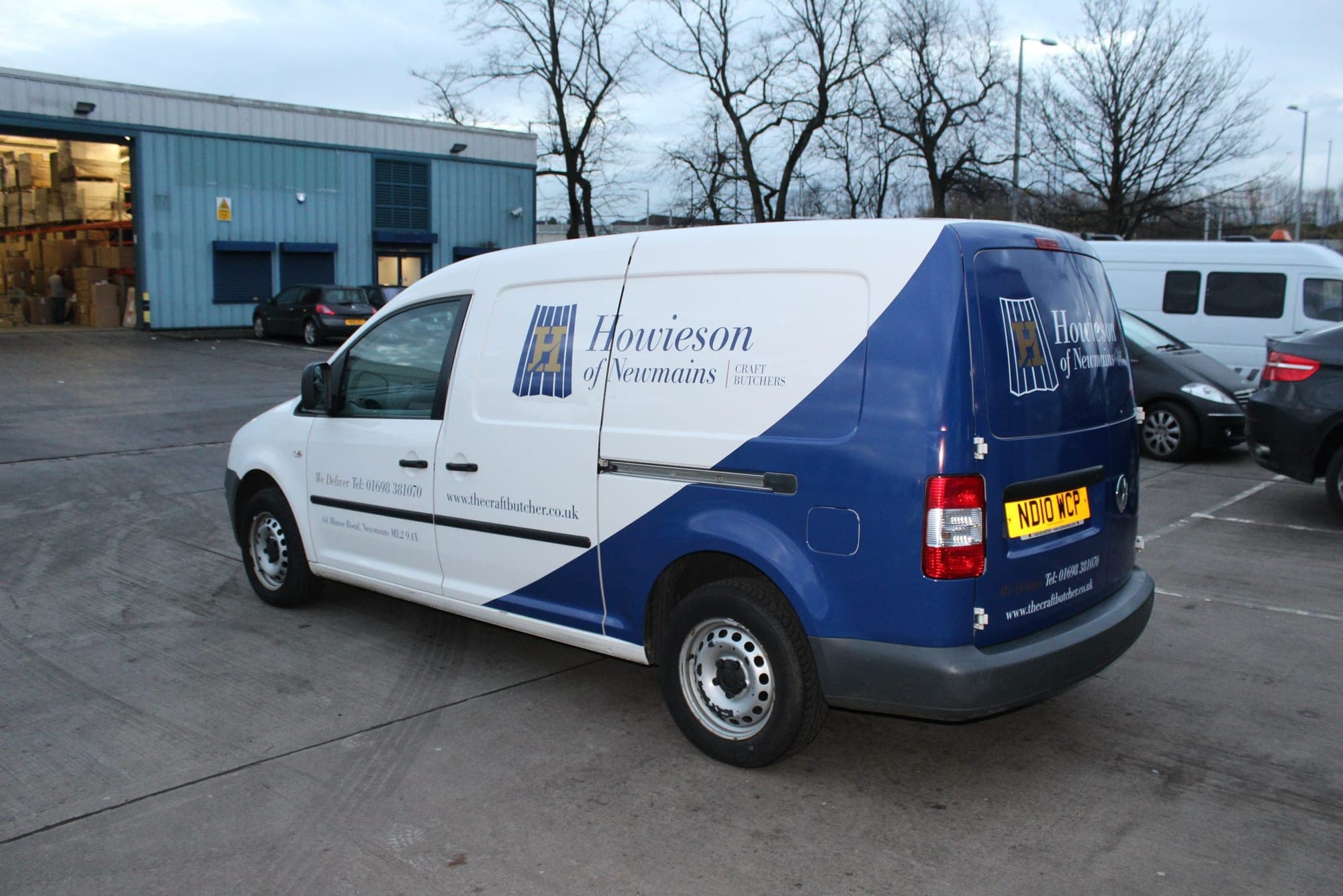 Howieson of Newmains van in the navy H brand designed by CO2