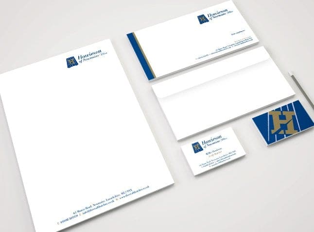 Howieson of Newmains letterhead and business cards