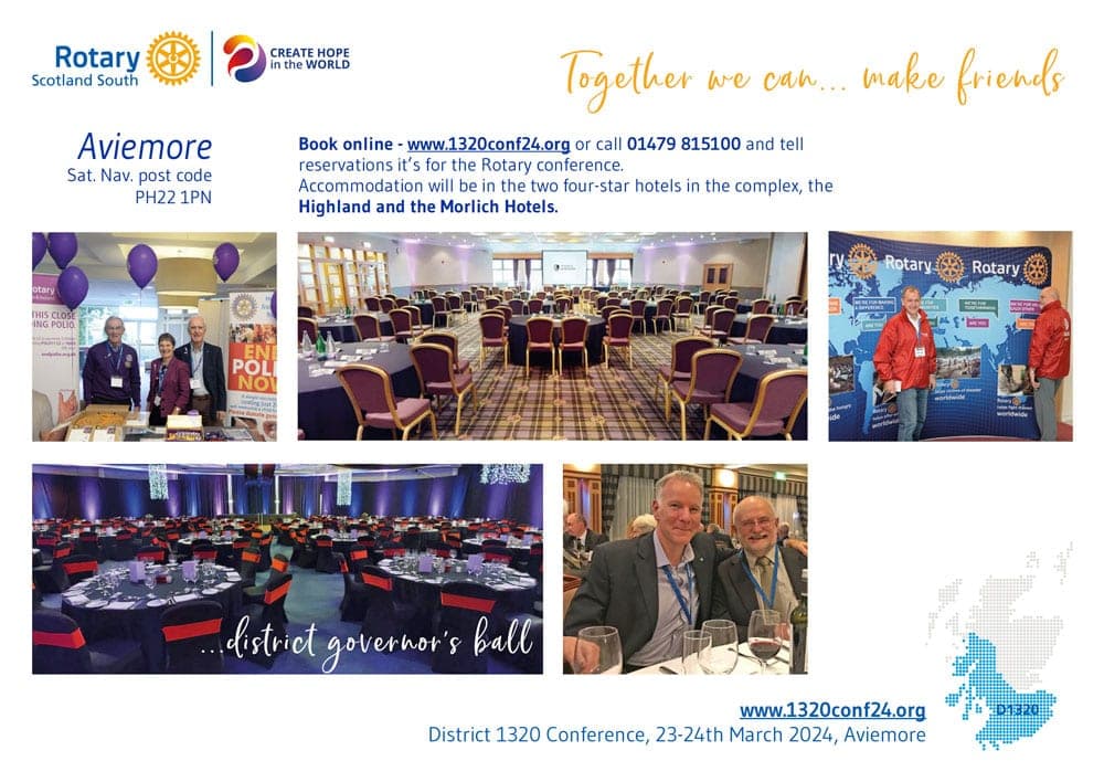 Rotary District 1320 conference brochure spread