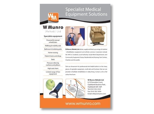 W Munro specialist medical equipment advert