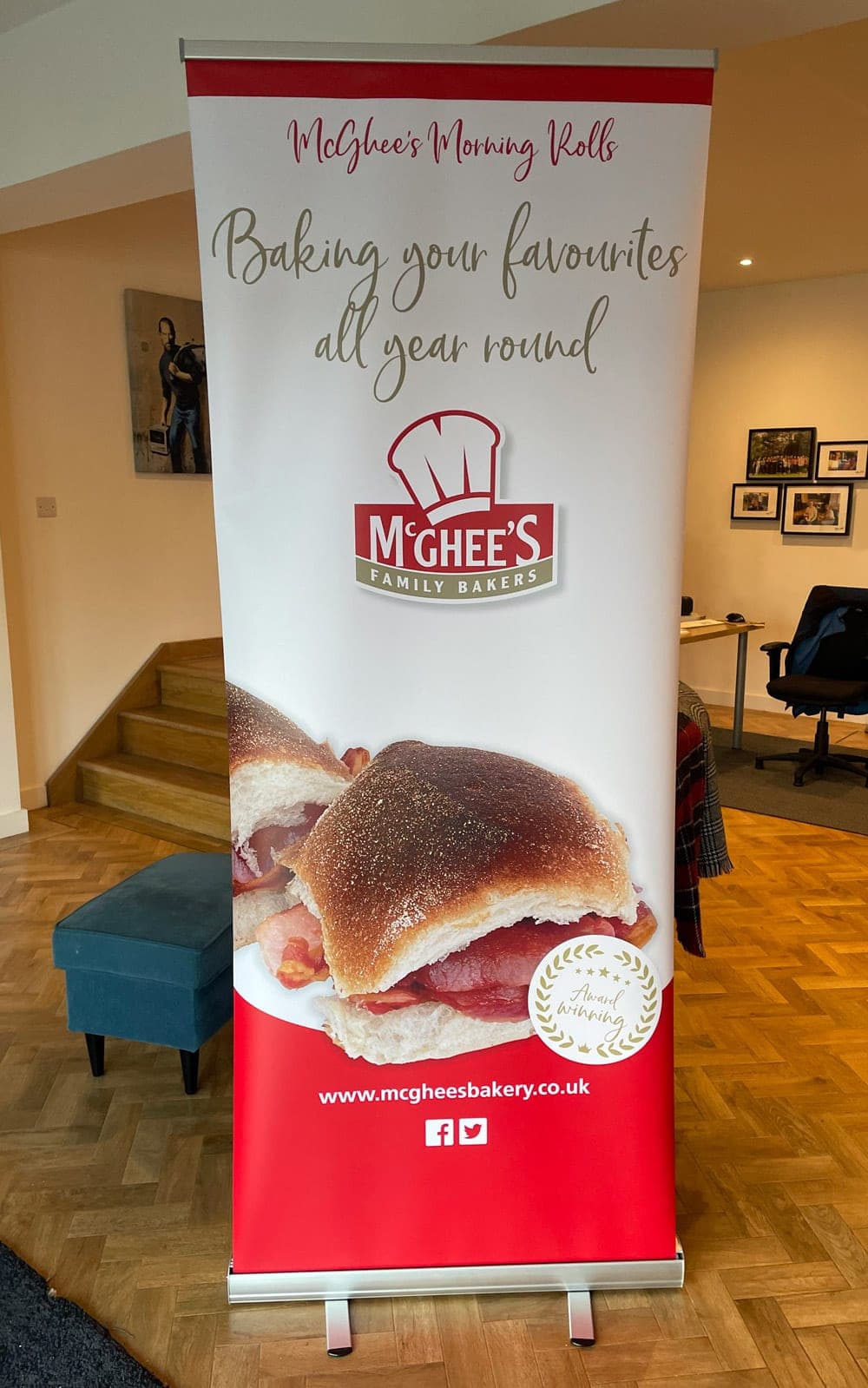 McGhee’s Morning Roll pull-up banner